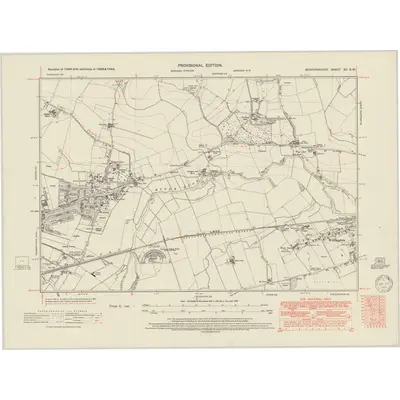 1938 Map of Bedfordshire XII.SW, 1950 Print