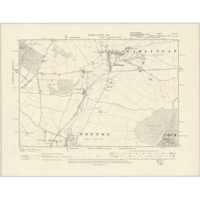 1900 Map of Bedfordshire XIII.SE, 1903 Print