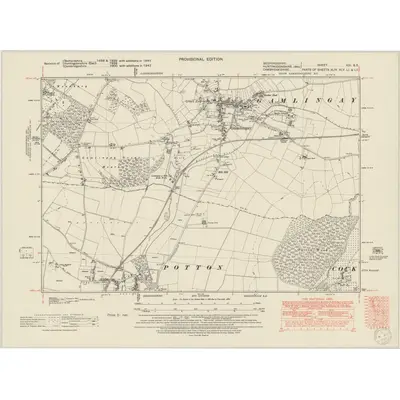 1947 Map of Bedfordshire XIII.SE, 1950 Print