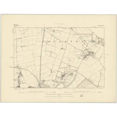 1882 Map of Bedfordshire XIII.SW, 1883 Print