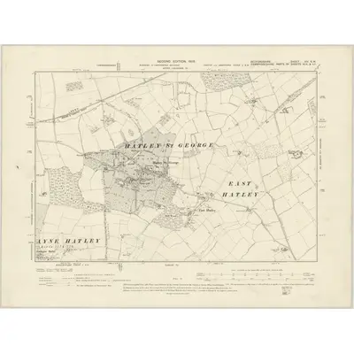1900 Map of Bedfordshire XIV.SW, 1903 Print