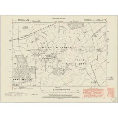 1947 Map of Bedfordshire XIV.SW, 1950 Print