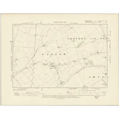 1900 Map of Bedfordshire XIX.NW, 1903 Print