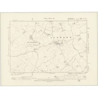 1899 Map of Bedfordshire XV.NE, 1902 Print
