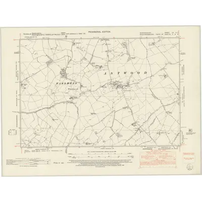 1950 Map of Bedfordshire XV.NE, 1952 Print