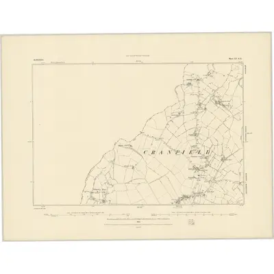 1881 Map of Bedfordshire XV.SE, 1883 Print