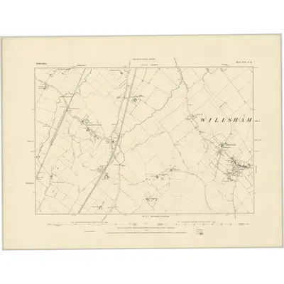 1881 Map of Bedfordshire XVI.SE, 1883 Print