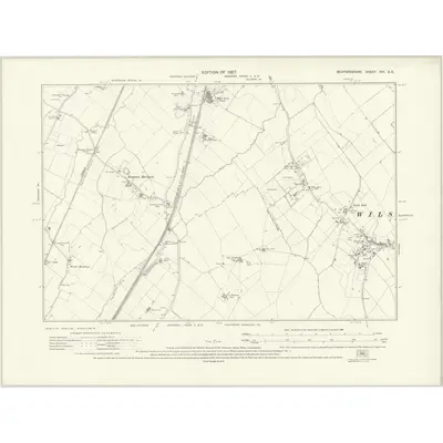 1924 Map of Bedfordshire XVI.SE, 1927 Print