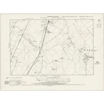 1938 Map of Bedfordshire XVI.SE, 1944 Print