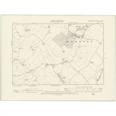 1899 Map of Bedfordshire XVI.SW, 1902 Print