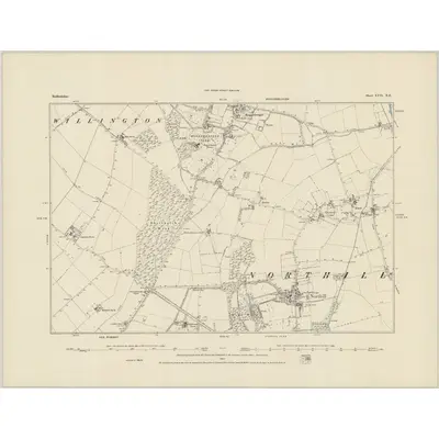 1881 Map of Bedfordshire XVII.NE, 1884 Print