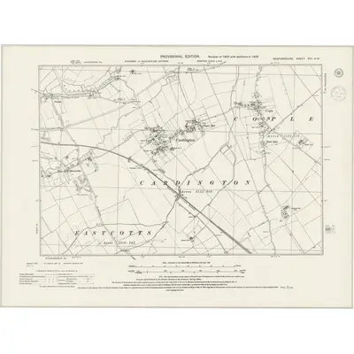 1938 Map of Bedfordshire XVII.NW, 1944 Print