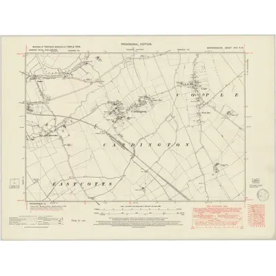 1938 Map of Bedfordshire XVII.NW, 1950 Print