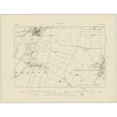 1881 Map of Bedfordshire XVIII.NE, 1884 Print