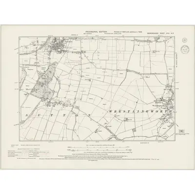 1938 Map of Bedfordshire XVIII.NE, 1944 Print