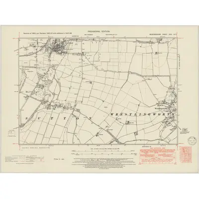 1947 Map of Bedfordshire XVIII.NE, 1950 Print