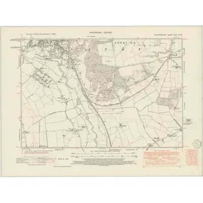 1949 Map of Bedfordshire XVIII.NW, 1950 Print