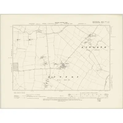 1900 Map of Bedfordshire XVIII.SE, 1902 Print
