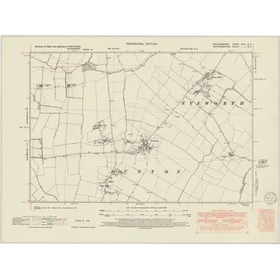 1947 Map of Bedfordshire XVIII.SE, 1950 Print