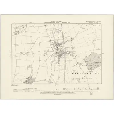 1900 Map of Bedfordshire XVIII.SW, 1902 Print