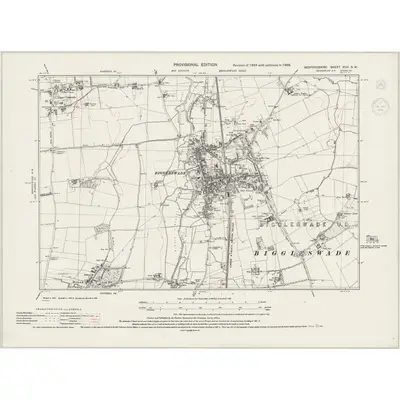 1938 Map of Bedfordshire XVIII.SW, 1944 Print