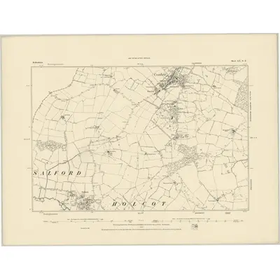 1882 Map of Bedfordshire XX.NE, 1883 Print