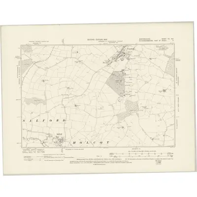 1899 Map of Bedfordshire XX.NE, 1902 Print