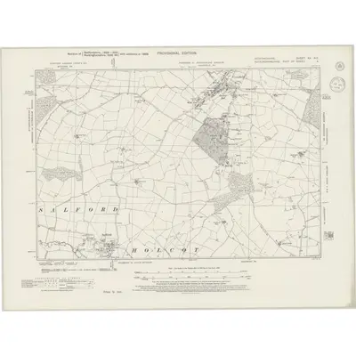 1938 Map of Bedfordshire XX.NE, 1944 Print