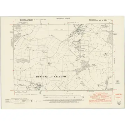 1950 Map of Bedfordshire XX.NE, 1952 Print