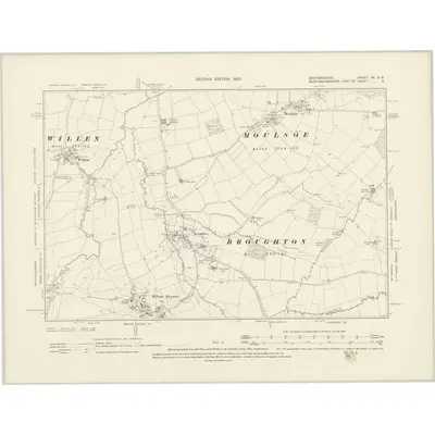 1899 Map of Bedfordshire XX.NW, 1902 Print