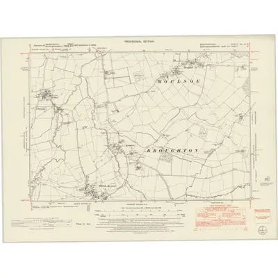 1950 Map of Bedfordshire XX.NW, 1952 Print