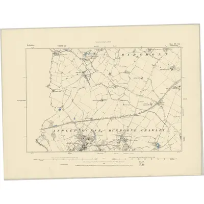 1881 Map of Bedfordshire XX.SE, 1884 Print