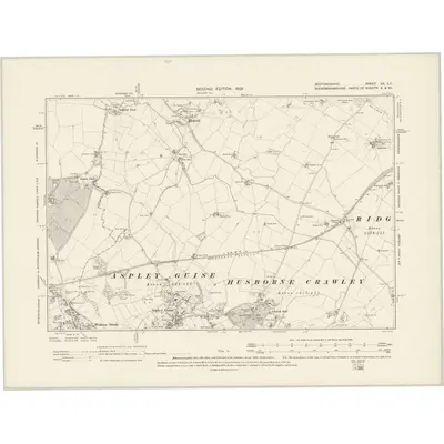 1898 Map of Bedfordshire XX.SE, 1902 Print