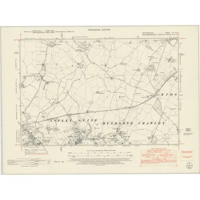 1950 Map of Bedfordshire XX.SE, 1952 Print