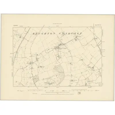 1881 Map of Bedfordshire XXI.NE, 1884 Print