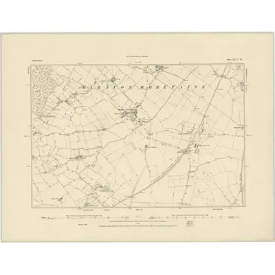 1882 Map of Bedfordshire XXI.NW, 1883 Print