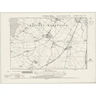 1938 Map of Bedfordshire XXI.NW, 1944 Print