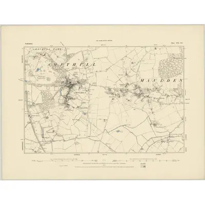1881 Map of Bedfordshire XXI.SE, 1884 Print