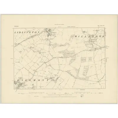1881 Map of Bedfordshire XXI.SW, 1883 Print