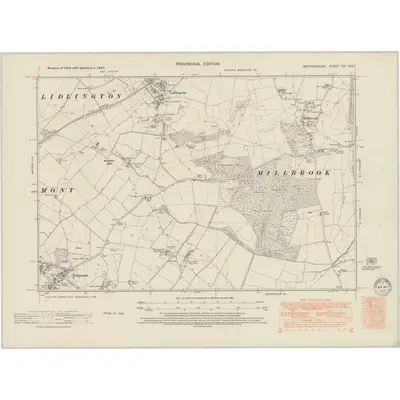 1947 Map of Bedfordshire XXI.SW, 1950 Print