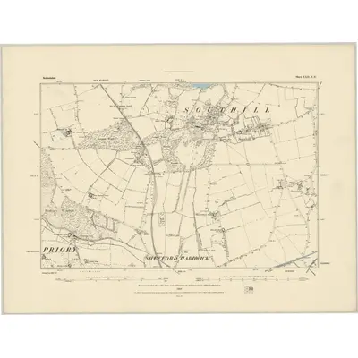 1881 Map of Bedfordshire XXII.NE, 1884 Print