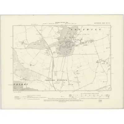 1900 Map of Bedfordshire XXII.NE, 1902 Print