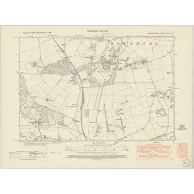 1948 Map of Bedfordshire XXII.NE, 1950 Print