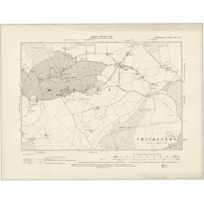 1900 Map of Bedfordshire XXII.NW, 1902 Print