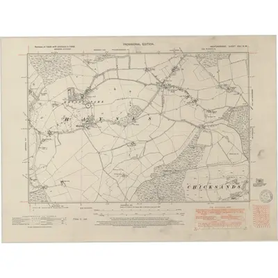 1948 Map of Bedfordshire XXII.NW, 1950 Print