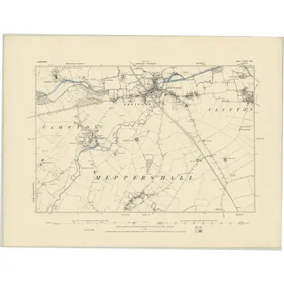 1881 Map of Bedfordshire XXII.SE, 1885 Print