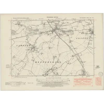 1948 Map of Bedfordshire XXII.SE, 1950 Print