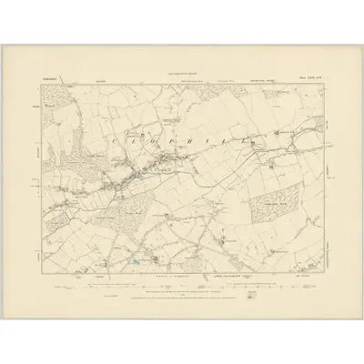 1881 Map of Bedfordshire XXII.SW, 1884 Print