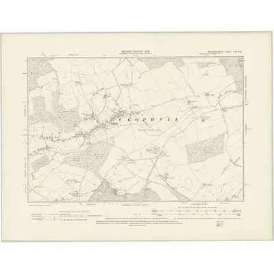 1899 Map of Bedfordshire XXII.SW, 1902 Print