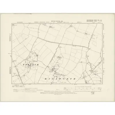 1900 Map of Bedfordshire XXIII.NE, 1901 Print